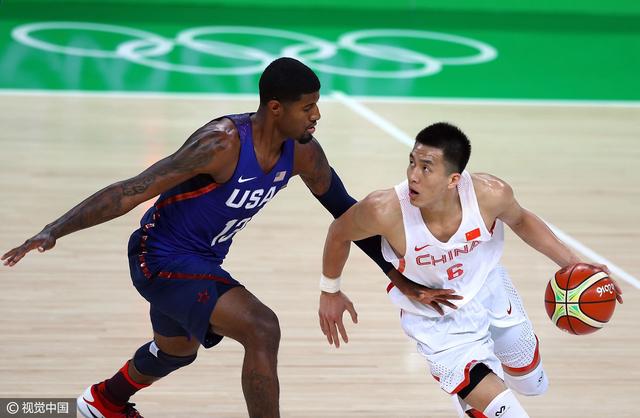 RIO DE JANEIRO, BRAZIL - AUGUST 06:  GUO Ailun of China (R) and GEORGE Paul in action play against China on Day 1 of the Rio 2016 Olympic Games at Carioca Arena 1 on August 6, 2016 in Rio de Janeiro, Brazil. at Carioca Arena 1 on August 6, 2016 in Rio de Janeiro, Brazil.  (Photo by Amin Mohammad Jamali/Getty Images)